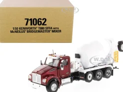 Kenworth T880 SFFA with McNeilus Bridgemaster Mixer Truck Radiant Red White 1/50 Diecast Model Diecast Masters 71062