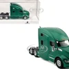 Kenworth T680 Sleeper Cab Green Metallic 1/87 (HO) Plastic Model Car by HO Logistics