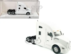 Kenworth T680 Sleeper Cab White 1/87 (HO) Plastic Model Car by HO Logistics