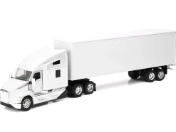 Kenworth T680 Truck White with Dry Van Trailer White "Long Haul Trucker" Series 1/32 Diecast Model by New Ray