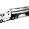 Kenworth T680 Truck White with Oil Tanker Trailer Chrome "Long Haul Trucker" Series 1/32 Diecast Model by New Ray