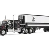 Kenworth W900A with 60" Flat Top Sleeper and 40' Vintage Trailer with Reefer "Dick Simon Trucking" Black with Graphics 1/64 Diecast Model by DCP/First Gear
