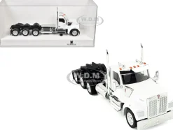 Kenworth W990 3-Axel Day Cab White 1/87 (HO) Plastic Model Car by HO Logistics