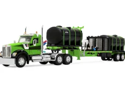 Kenworth W900 Day Cab with Demco 42' Liquid Fertilizer Tender Trailer Green and Black 1/64 Diecast Model by DCP/First Gear