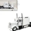 Kenworth W900L Truck Tractor with Sleeper Cab White 1/87 (HO) Plastic Model Car by HO Logistics
