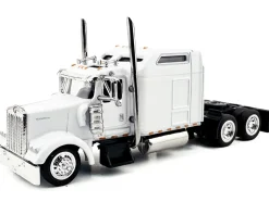 Kenworth W900L Truck Tractor with Sleeper Cab White 1/87 (HO) Plastic Model Car by HO Logistics