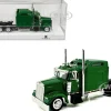 Kenworth W900L Truck Tractor with Sleeper Cab Green 1/87 (HO) Plastic Model Car by HO Logistics