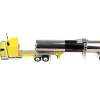 Kenworth W900L with 60" Aerodyne Sleeper and Brenner Tank Trailer "Double C Transport" Yellow 1/64 Diecast Model by DCP/First Gear