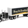 Kenworth W900 Truck Black with Dry Van Trailer "Tribute To Truckers Keep on Truckin'" "Long Haul Truckers" Series 1/32 Diecast Model by New Ray
