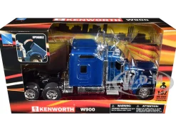 Kenworth W900 Truck Tractor Blue Metallic 1/32 Diecast Model by New Ray
