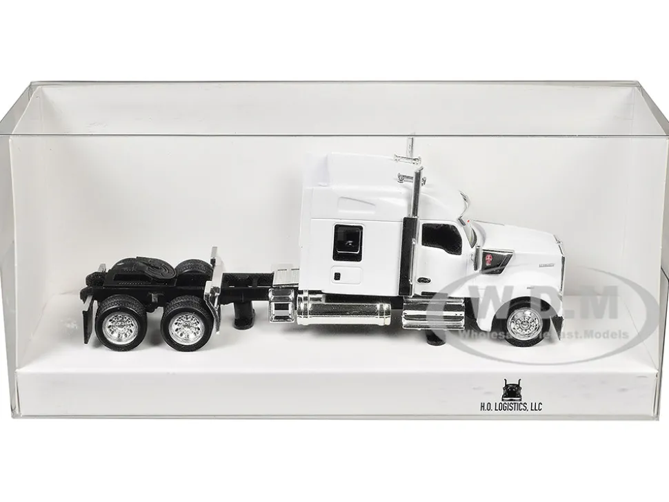 Kenworth W990 with Stand Up Sleeper Cab White 1/87 (HO) Plastic Model Car by HO Logistics