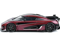 2017 Koenigsegg Agera RS Deep Red Metallic with Black Stripes 1/18 Model Car by GT Spirit