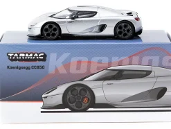 Koenigsegg CC850 Silver Metallic "Global64" Series 1/64 Diecast Model by Tarmac Works