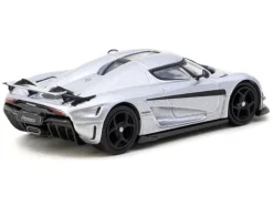 Koenigsegg Regera Silver Metallic with Blue Accents and Collectible Tarmac Cards