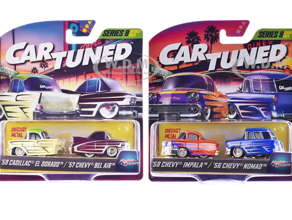Kustoms Double Pack Series 8 Set of 4 Cars Diecast Model Cars by CarTuned