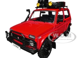 1980 Lada Niva Red with Roof Rack and Accessories 1/18 Diecast Model Car by Solido