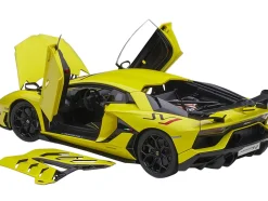 Lamborghini Aventador SVJ Giallo Tenerife Pearl Yellow 1/18 Model Car Autoart 79175