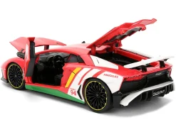 Lamborghini Aventador SV Red with Graphics and Knuckles Diecast Figure