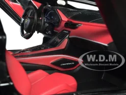 Lamborghini Countach LPI 800 4 Black with Red Interior Special Edition 1/18 Diecast Model Car Maisto 31459BK