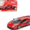 Lamborghini Countach LPI 800-4 Red with Carbon Accents 1/64 Diecast Model Car by Pop Race
