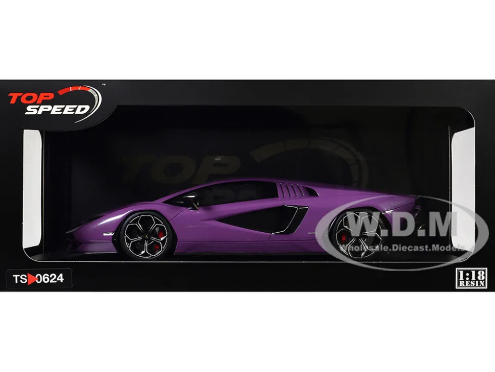Lamborghini Countach LPI 800-4 Viola 30th Purple Metallic 1/18 Model Car by Top Speed
