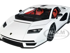Lamborghini Countach LPI 800-4 White Black Accents Red Interior Special Edition 1/18 Diecast Model Car Maisto 31459