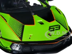 Lamborghini Essenza SCV12 #63 Green Metallic Black Squadra Corse Race Series 1/24 Diecast Model Car Bburago 28017