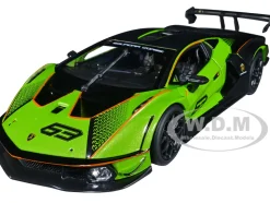 Lamborghini Essenza SCV12 #63 Green Metallic Black Squadra Corse Race Series 1/24 Diecast Model Car Bburago 28017