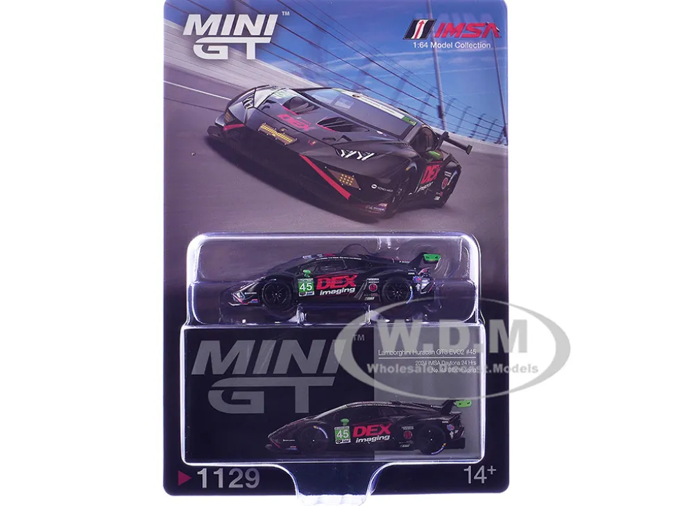 Lamborghini Huracan GT3 EVO2 #45 Graham Doyle - Danny Formal - Ashton Harrison - Kyle Marcelli "DEX Imaging" IMSA "24 Hours of Daytona" (2024) Limited Edition 1/64 Diecast Model Car by Mini GT