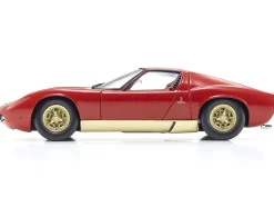 Lamborghini Miura P 400 Red with Gold Accents 1/18 Diecast Model Car by Kyosho