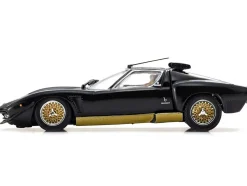Lamborghini Miura SVR Black with Gold Accents and Wheels 1/43 Diecast Model Car Kyosho KS03203BKG