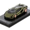 Lamborghini Sian FKP 37 Verde Gea Green Metallic Hypercar League Collection 1/64 Diecast Model Car PosterCars H07B