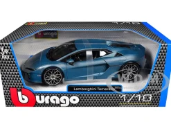 Lamborghini Temerario Matt Blue Metallic 1/18 Diecast Model Car by Bburago