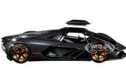 Lamborghini Terzo Millennio Dark Gray Metallic Black Top Carbon Accents 1/24 Diecast Model Car Bburago 21094