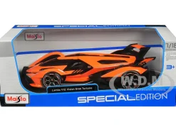Lamborghini V12 Vision Gran Turismo Orange Metallic Special Edition 1/18 Diecast Model Car Maisto 31454OR
