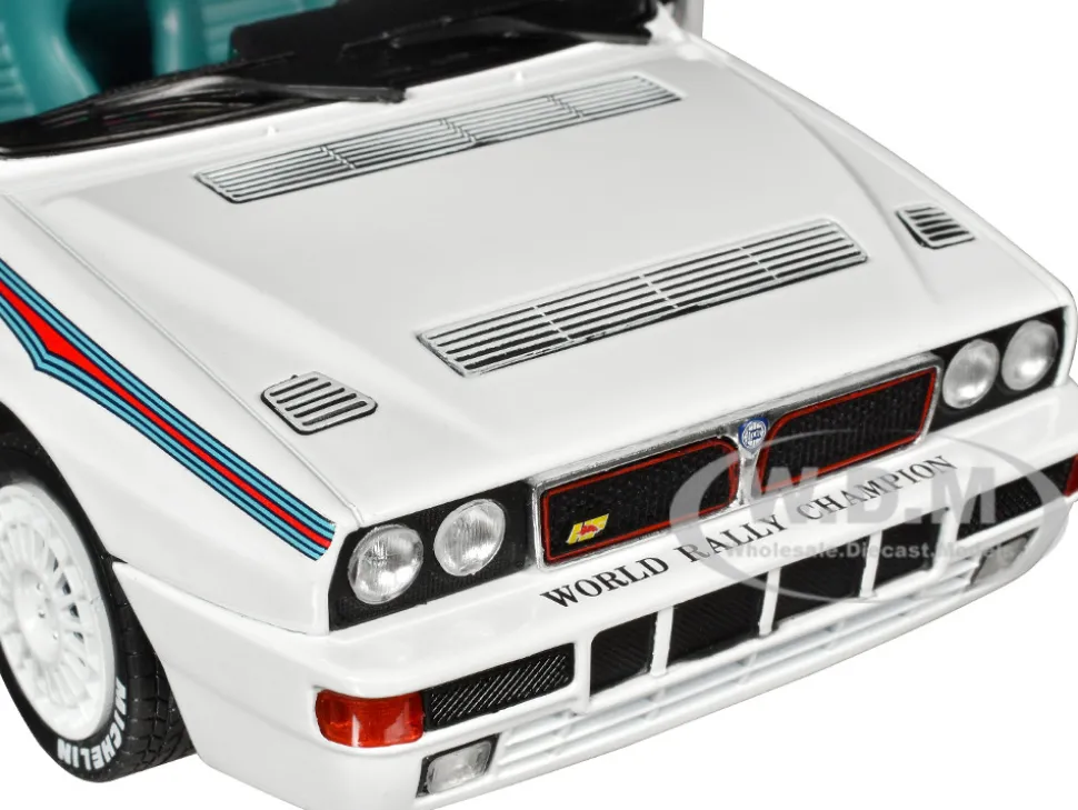 1992 Lancia Delta HF Integrale Evo 1 Martini 6 White with Blue and Red Stripes World Rally Champion Martini Racing 1/18 Diecast Model Car Solido S1807804
