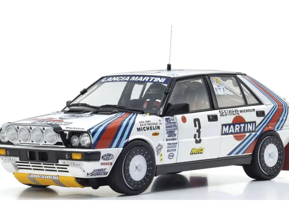 Lancia Delta HF 4WD #3 Bruno Saby - Jean-Francois Fauchille "Martini Racing" Winner "Rally Monte Carlo" (1988) 1/18 Diecast Model Car by Kyosho