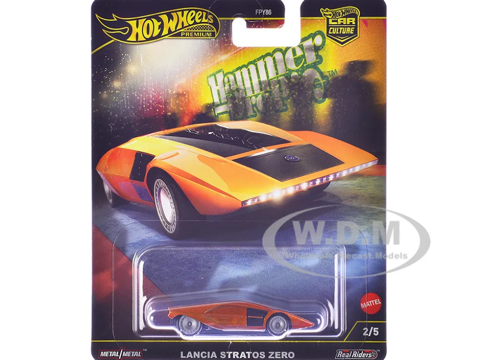 Lancia Stratos Zero Concept Car Orange Metallic "Hammer Drop" Series Diecast Model Car by Hot Wheels