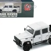 Land Rover Defender 110 Pickup Truck White with Extra Wheels 1/64 Diecast Model Car BM Creations 64B0199