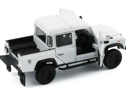 Land Rover Defender 110 Pickup Truck White with Extra Wheels 1/64 Diecast Model Car BM Creations 64B0199