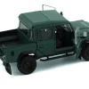 Land Rover Defender 110 Pickup Truck Green with Extra Wheels 1/64 Diecast Model Car BM Creations 64B0197