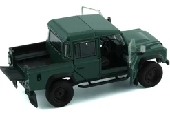 Land Rover Defender 110 Pickup Truck Green with Extra Wheels 1/64 Diecast Model Car BM Creations 64B0197