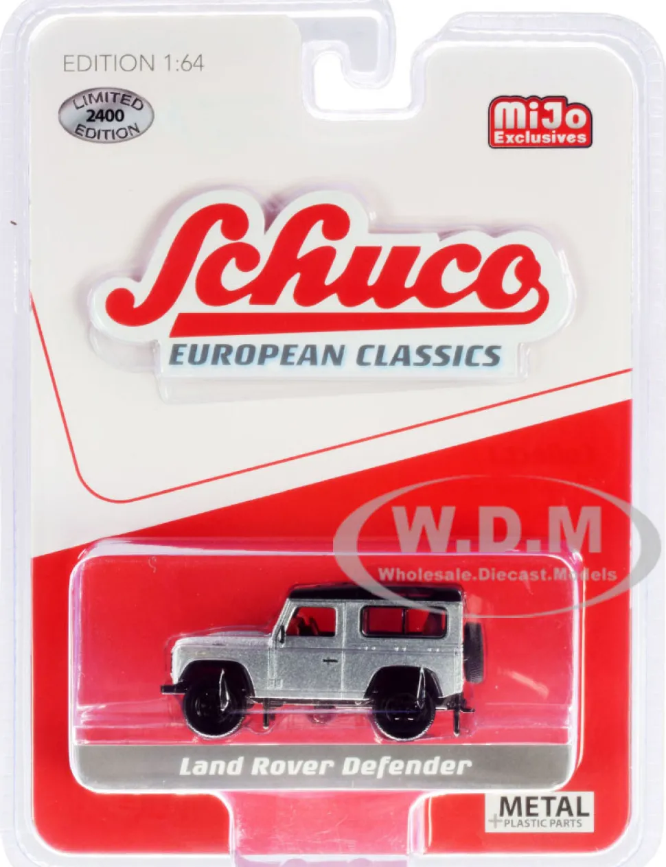 Land Rover Defender Silver European Classics Series Limited Edition 2400 pieces Worldwide 1/64 Diecast Model Car Schuco 8600