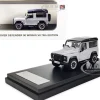 Land Rover Defender 90 Works V8 Silver Metallic Black Top 70th Edition 1/64 Diecast Model Car LCD Models LCD64016