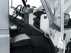 Land Rover Defender 90 Works V8 Silver Metallic Gloss Black Top 70th Edition 1/18 Diecast Model Car LCD Models LCD18007
