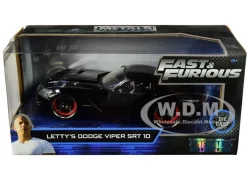 Letty's Dodge Viper SRT 10 Black Fast & Furious Movie 1/24 Diecast Model Car Jada 30731