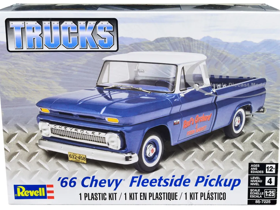 Level 4 Model Kit 1966 Chevrolet Fleetside Pickup Truck 1/25 Scale Model Revell 85-7225