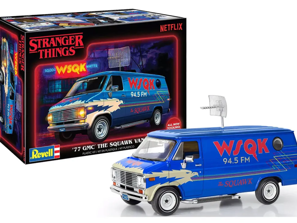 Level 3 Model Kit 1977 GMC "WSQK Squawk" Van "Stranger Things" (2016-2025) TV Series 1/25 Scale Model by Revell