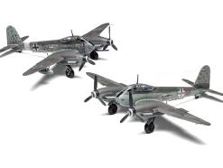 Level 2 Model Kit Messerschmitt Me410A 1 U2 & U4 Fighter Bomber Aircraft with 2 Scheme Options 1/72 Plastic Model Kit Airfix A04066