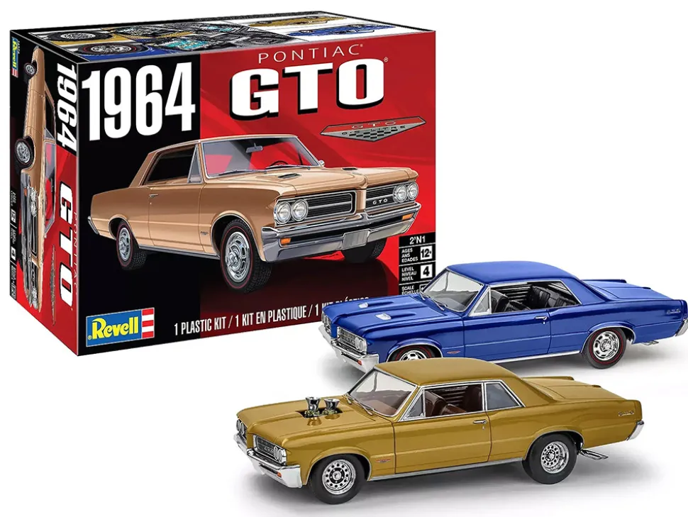 Level 4 Model Kit 1964 Pontiac GTO 2-in-1 Kit 1/24 Scale Model by Revell